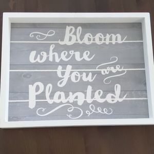 Farmhouse "Bloom where you are planted" sign